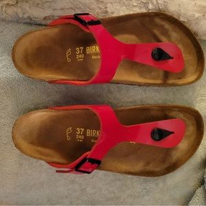 Birkenstock Gizeh, Red, Size 37, Never Worn